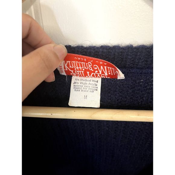 Vintage Fall River Knitting Mills Wool Blend Tunic Length V Neck Sweater Size M - Picture 5 of 5